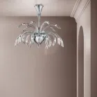 Lampadario 21 Luci in Vetro di Venezia Lavorato a Mano e Metallo - Jason Viadurini