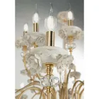 Lampadario 24 Luci Classico in Porcellana e Vetro Soffiato Lusso - Eteria Viadurini