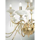 Lampadario 24 Luci Classico in Vetro, Cristallo e Metallo Lusso - Flanders Viadurini