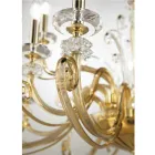 Lampadario 24 Luci in Vetro Soffiato e Cristallo di Lusso Classico - Cassea Viadurini