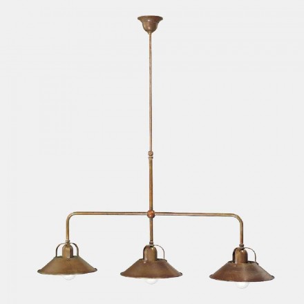 Lampadario 3 Luci in Ottone Design Vintage Made in Italy - Cascina by Il Fanale Viadurini