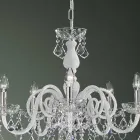 Lampadario 5 Luci in Vetro di Venezia e Metallo Stile Classico - Fiorentino Viadurini