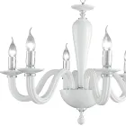 Lampadario 6 Luci Classico in Vetro Trasparente a Mano Italiano - Rapallo Viadurini