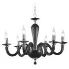 Lampadario 6 Luci Classico in Vetro Trasparente a Mano Italiano - Rapallo Viadurini