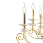 Lampadario 6 Luci in Vetro Soffiato e Cristallo di Lusso Classico - Cassea Viadurini