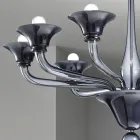 Lampadario 8 Luci Artigianale in Vetro Veneziano Made in Italy - Ismail Viadurini
