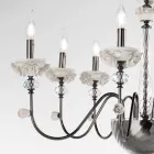 Lampadario 8 Luci Classico in Porcellana e Vetro Soffiato Lusso - Eteria Viadurini