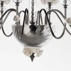 Lampadario 8 Luci Classico in Porcellana e Vetro Soffiato Lusso - Eteria Viadurini