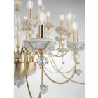 Lampadario 8 Luci Classico in Porcellana e Vetro Soffiato Lusso - Eteria Viadurini