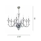 Lampadario 8 Luci Classico in Porcellana e Vetro Soffiato Lusso - Eteria Viadurini