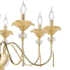 Lampadario 8 Luci Classico in Vetro, Cristallo e Metallo Lusso - Flanders Viadurini