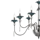 Lampadario 8 Luci Classico in Vetro, Cristallo e Metallo Lusso - Flanders Viadurini