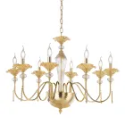 Lampadario 8 Luci Classico in Vetro, Cristallo e Metallo Lusso - Flanders Viadurini