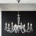 Lampadario 8 Luci Classico Vetro Artigianale Italiano e Cristallo - Malesia