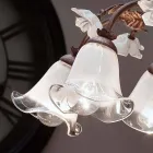 Lampadario 8 Luci in Ferro e Vetro Sabbiato con Rose di Ceramica - Siena Viadurini