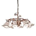 Lampadario 8 Luci in Metallo e Ceramica Decorata a Mano e Rose - Pisa