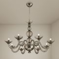 Lampadario 8 Luci in Vetro di Venezia e Metallo Made in Italy - Foscarino