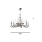 Lampadario 8 Luci in Vetro Soffiato e Cristallo di Lusso Classico - Cassea Viadurini