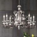 Lampadario 8 Luci in Vetro Soffiato e Cristallo di Lusso Classico - Cassea