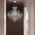 Lampadario 8 Luci in Vetro Veneziano Made in Italy Classico - Fiorentino Viadurini