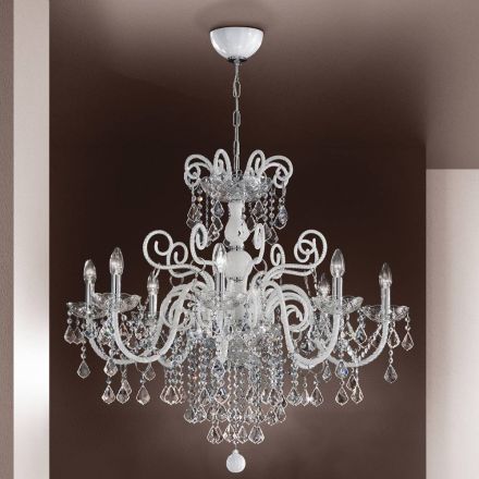 Lampadario 8 Luci in Vetro Veneziano Made in Italy Classico - Fiorentino Viadurini