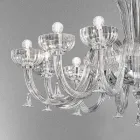 Lampadario a 12 Luci Fatto a Mano in Vetro Veneziano, Made in Italy - Regina Viadurini