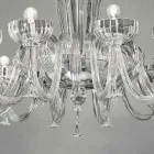 Lampadario a 12 Luci Fatto a Mano in Vetro Veneziano, Made in Italy - Regina Viadurini