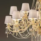 Lampadario a 16 Luci Fatto a Mano in Vetro di Venezia, Made in Italy - Milagros Viadurini