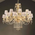 Lampadario a 16 Luci Fatto a Mano in Vetro di Venezia, Made in Italy - Milagros