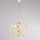 Lampadario a 3 luci in metallo e cristallo per arredare il soggiorno – Orchidea Viadurini