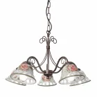 Lampadario a 3 o 5 Luci Ceramica Fatta a Mano con Passanastri - Napoli Viadurini