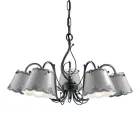 Lampadario a 3 o 5 Luci in Ceramica Effetto Ricamo Dipinta a Mano - Ravenna Viadurini