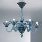 Lampadario a 5 Luci Artigianale in Vetro di Venezia, Made in Italy - Margherita Viadurini