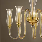Lampadario a 5 Luci Fatto a Mano in Italia in Vetro Veneziano - Vittoria Viadurini