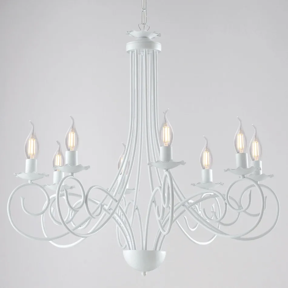 Lampadario a 5 luci in metallo e vetro per una luce equilibrata e diffusa – Laguna Viadurini