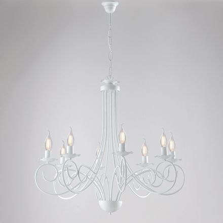 Lampadario a 5 luci in metallo e vetro per una luce equilibrata e diffusa – Laguna Viadurini