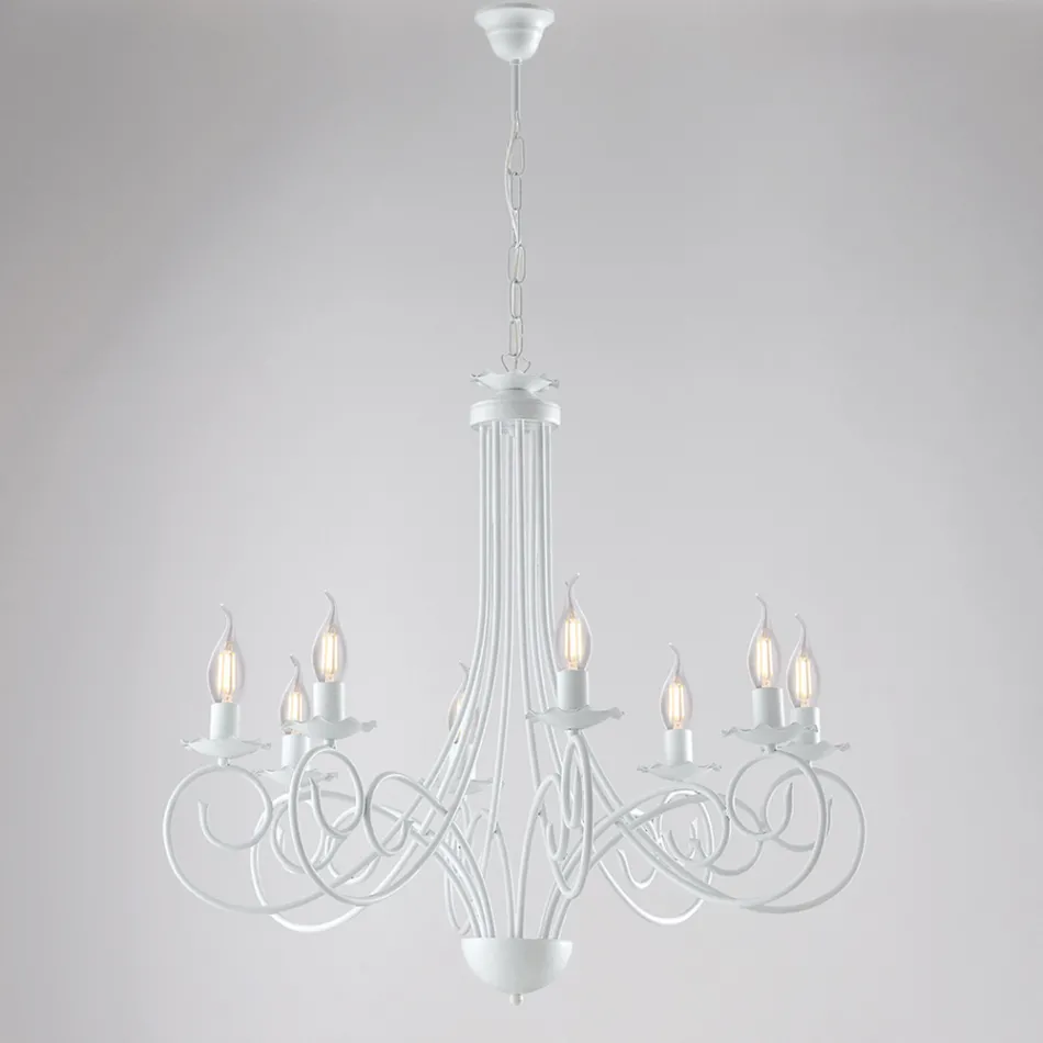 Lampadario a 5 luci in metallo e vetro per una luce equilibrata e diffusa – Laguna Viadurini