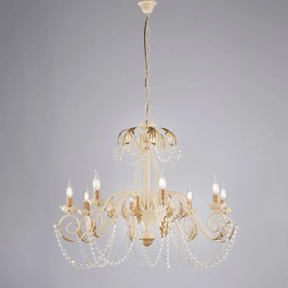 Lampadario a 5 luci stile shabby per creare atmosfere romantiche – Perla Viadurini