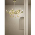 Lampadario a 6 Luci Artigianale in Vetro di Venezia Made in Italy - Bernadette Viadurini