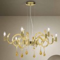Lampadario a 6 Luci Artigianale in Vetro di Venezia Made in Italy - Bernadette