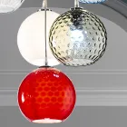 Lampadario a 7 Luci in Vetro di Venezia Soffiato a Mano - Bolle Balloton Viadurini