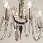 Lampadario a 8 Luci Artigianale in Vetro Veneziano Fumè Made in Italy - Vittoria Viadurini