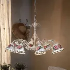 Lampadario a 8 Luci in Ceramica Fatta a Mano con Passanastri - Napoli Viadurini
