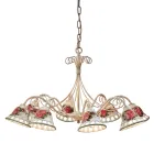 Lampadario a 8 Luci in Ceramica Fatta a Mano con Passanastri - Napoli Viadurini