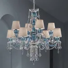 Lampadario a 8 Luci in Vetro Veneziano Lavorato a Mano, Made in Italy - Milagros Viadurini