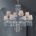Lampadario a 8 Luci in Vetro Veneziano Lavorato a Mano, Made in Italy - Milagros