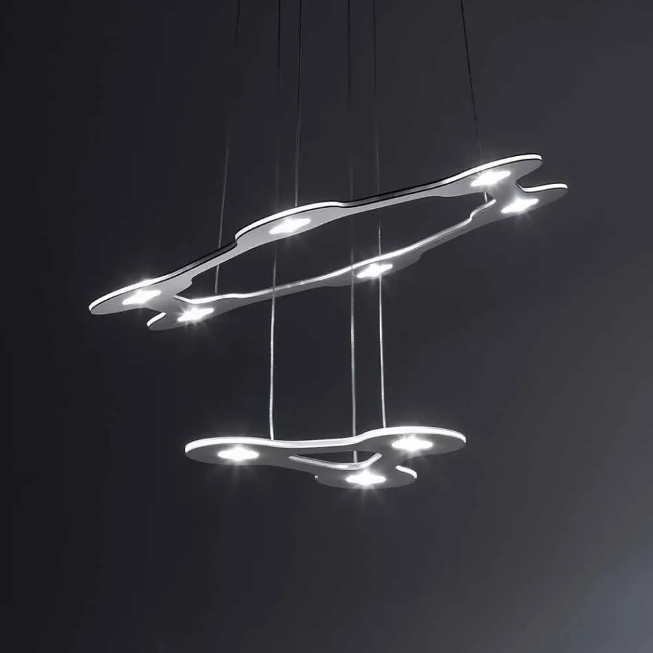 Lampadario a 9 Luci in Alluminio Verniciato Made in Italy Pregiato - Flash Viadurini