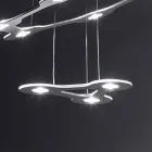 Lampadario a 9 Luci in Alluminio Verniciato Made in Italy Pregiato - Flash Viadurini