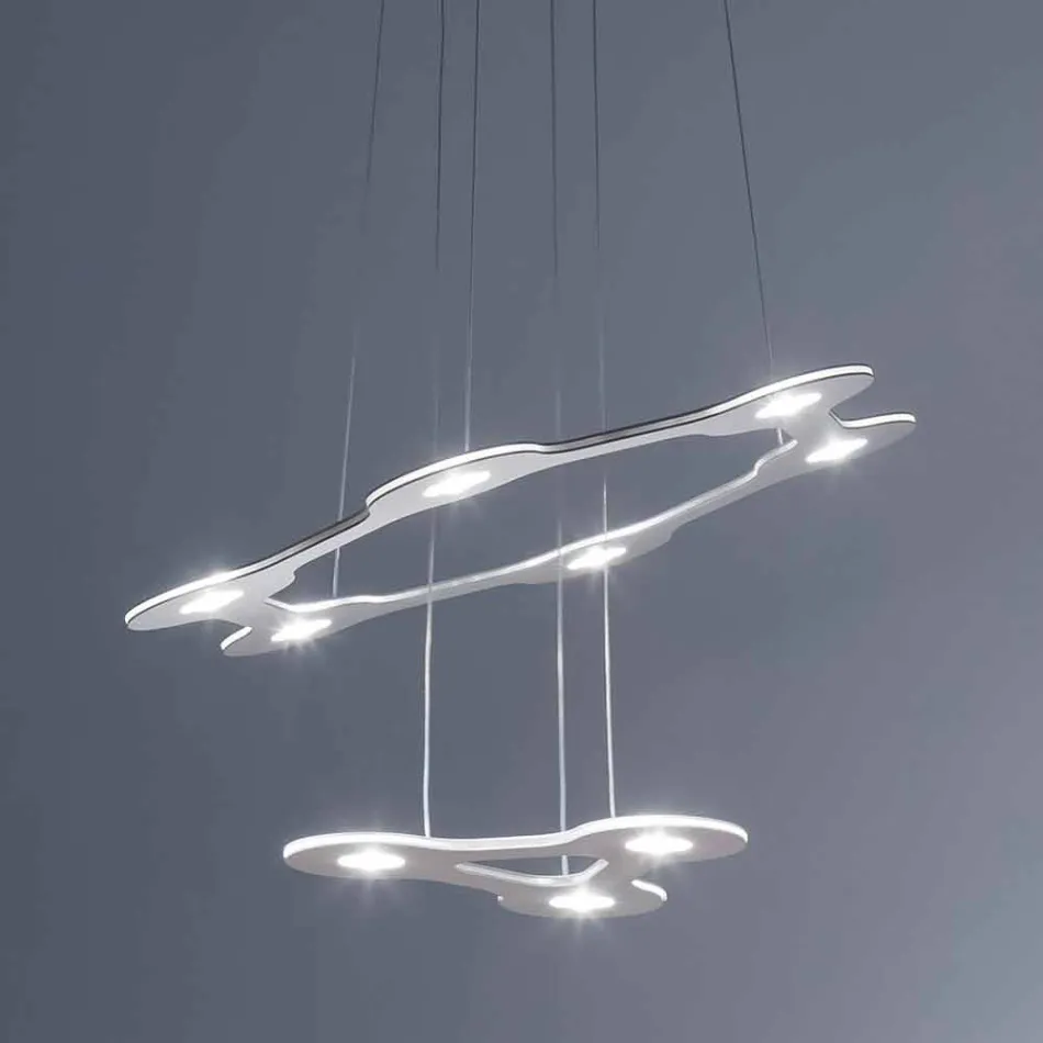 Lampadario a 9 Luci in Alluminio Verniciato Made in Italy Pregiato - Flash Viadurini