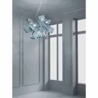 Lampadario a 9 Luci in Vetro Veneziano, Fatto a Mano in Italia - Diamonique Viadurini